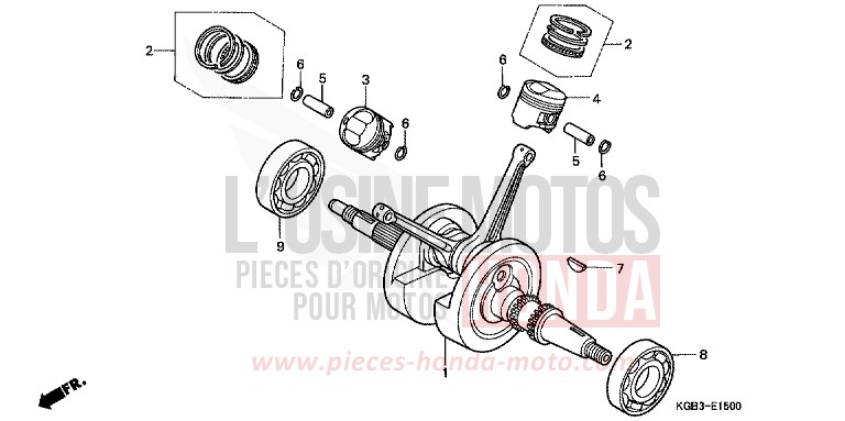 VILEBREQUIN/PISTON de Shadow VT125C MUTE BLACK METALLIC (NH359) 2000